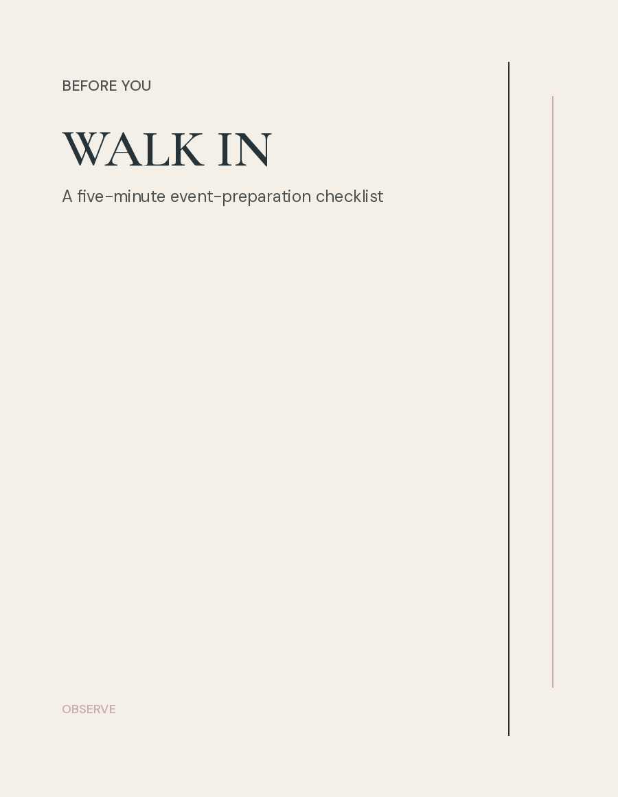 Cover of the Before You Walk In checklist PDF